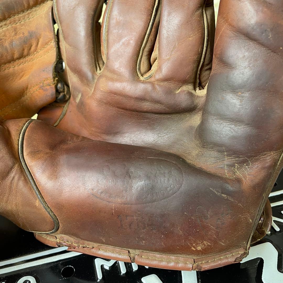 40s〜50sOLDアメリカアンティーク野球グローブ本革レザーUSAヴィンテージ
