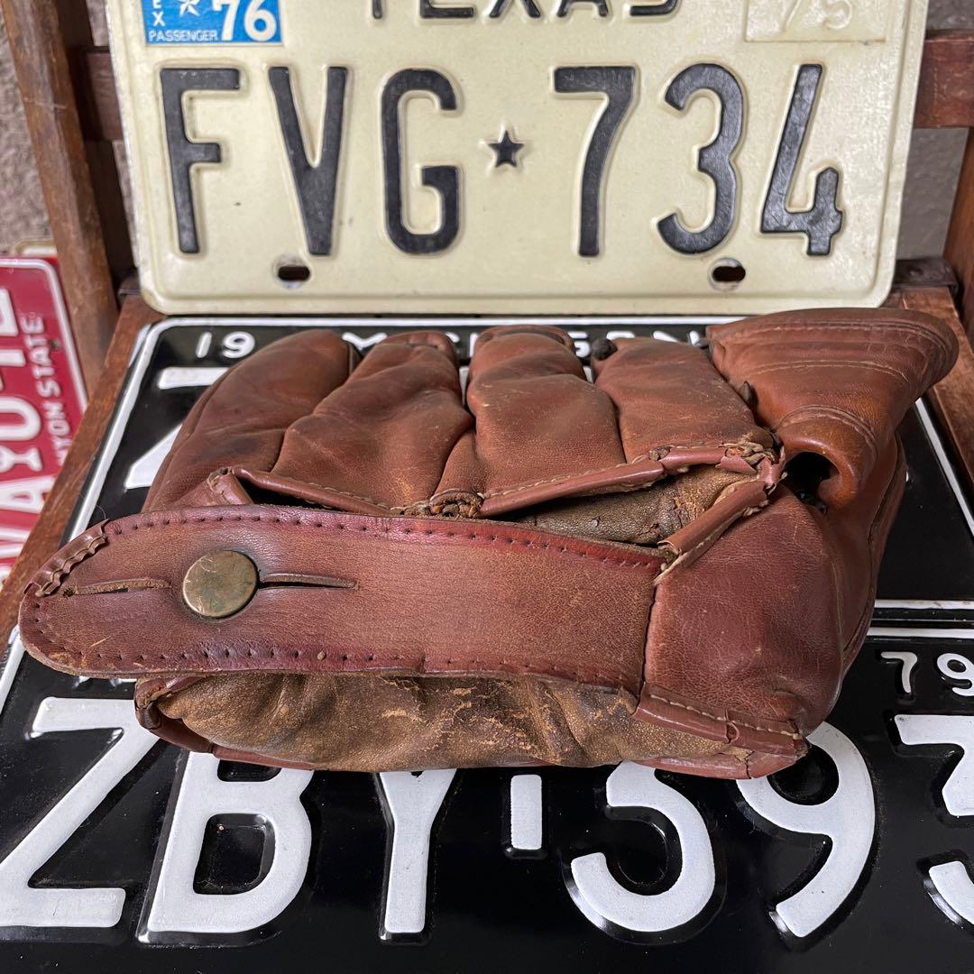 40s〜50sOLDアメリカアンティーク野球グローブ本革レザーUSAヴィンテージ