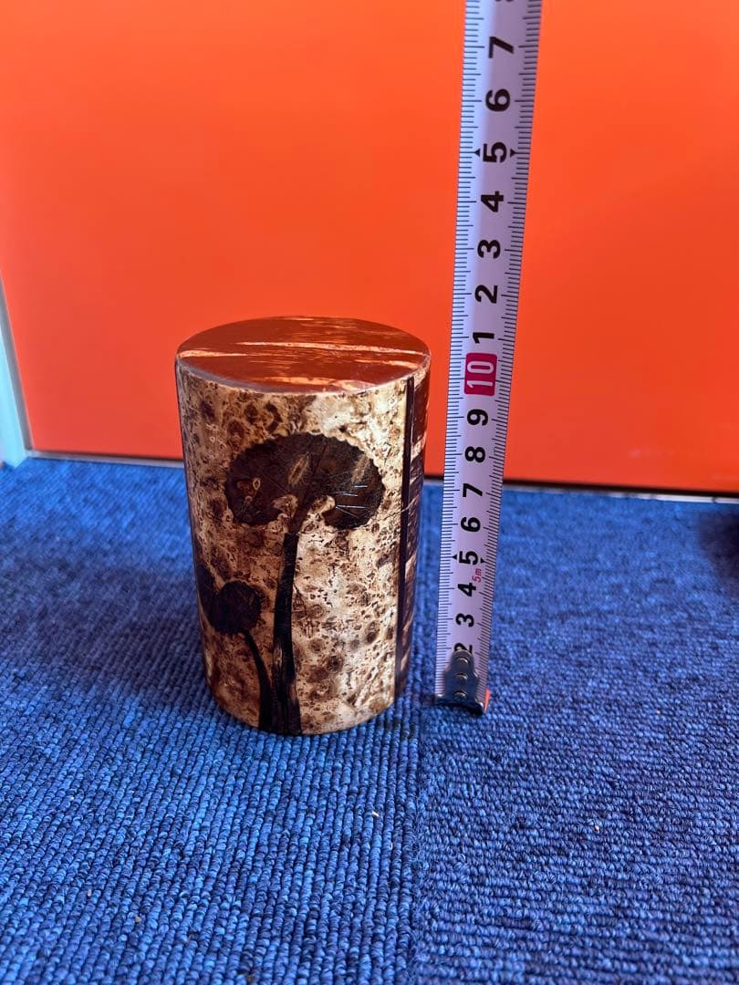 1242  桜皮細工  茶筒  木地　本けやき