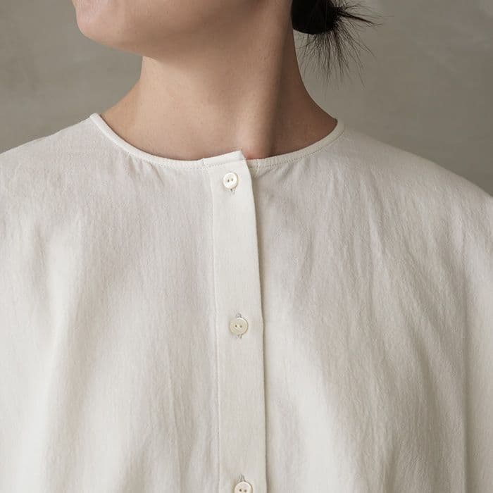 2025年 evam evaコットン　ウールノーカラーシャツ　24,200円