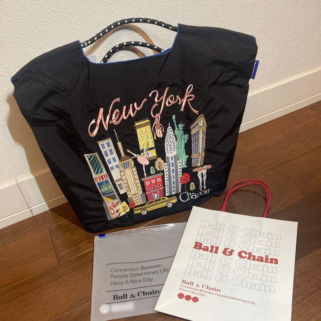 【新品・正規品】 ボール＆チェーンChacott NY刺繍エコバッグMサイズ