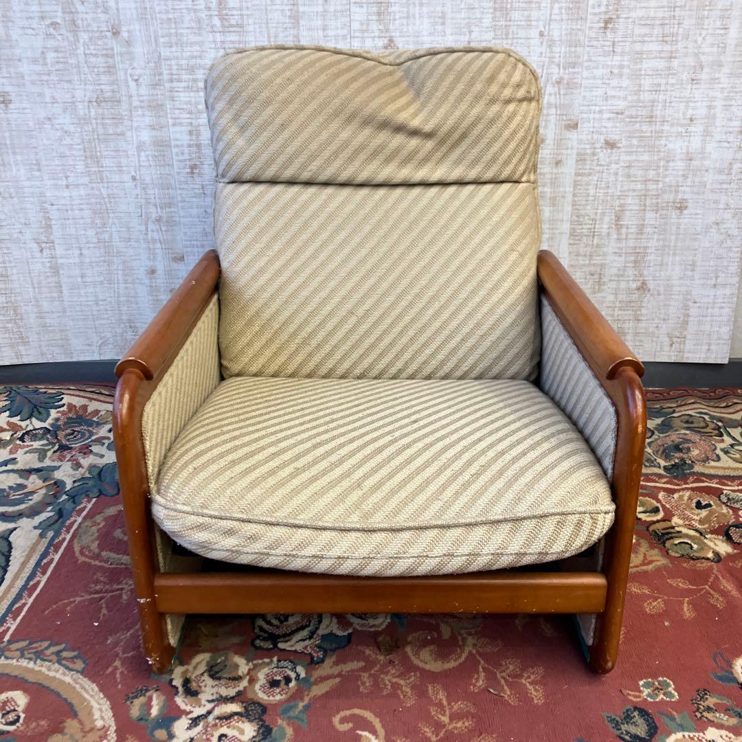 昭和レトロ カリモク リクライニングチェア 一人掛けソファー ロビーチェア