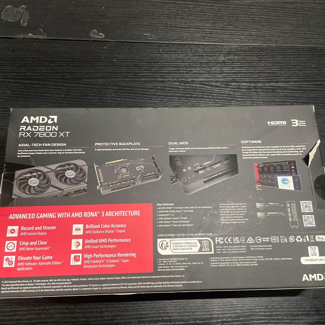 グラフィックボード・グラボ・ビデオカード ASUS RADEON RX7800XT 16GB DUAL OC