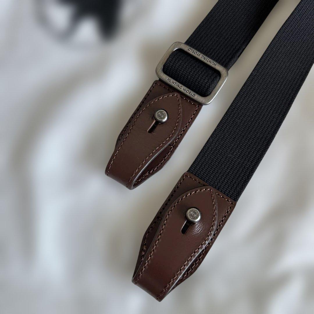 【美品】ハンティングワールド 【7831ビジネスバック】 ブラック&ブラウン