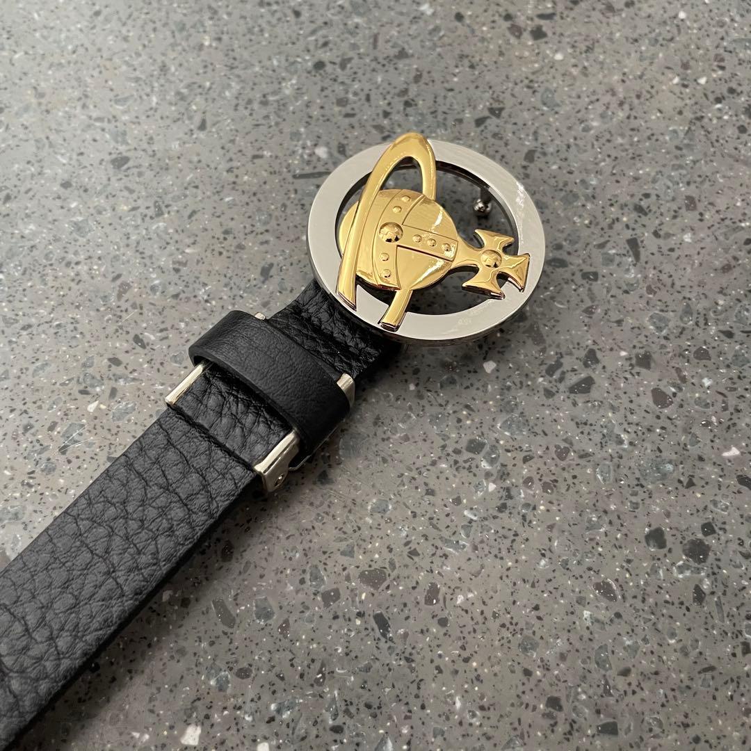 【Vivienne Westwood】オーブ　レザー　ベルト　黒　極美品