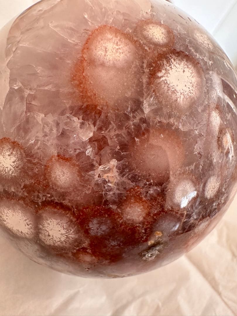 高品質　アメジスト　ピンクアメジスト　フラワーアゲート　スフィア　大