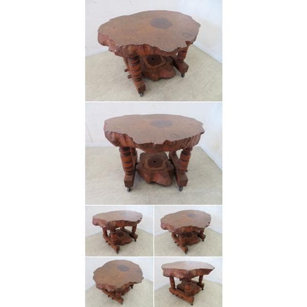 古道具■無垢テーブル■一点もの■年輪■一枚板■キャスター付き■レトロ■