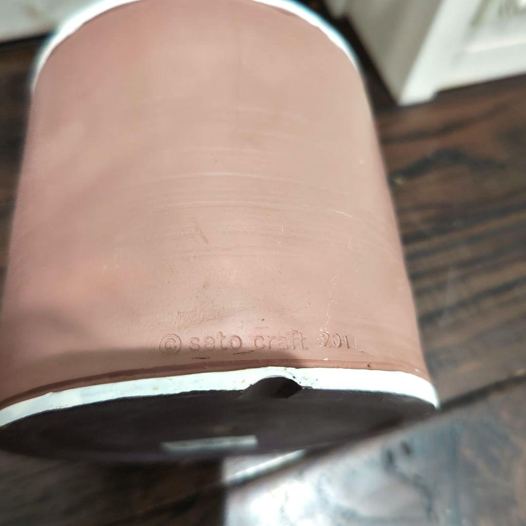 寄付 対象 セトクラフト　黒　猫　キャット　マッシュルーム 鉢植　ブラウン　陶器