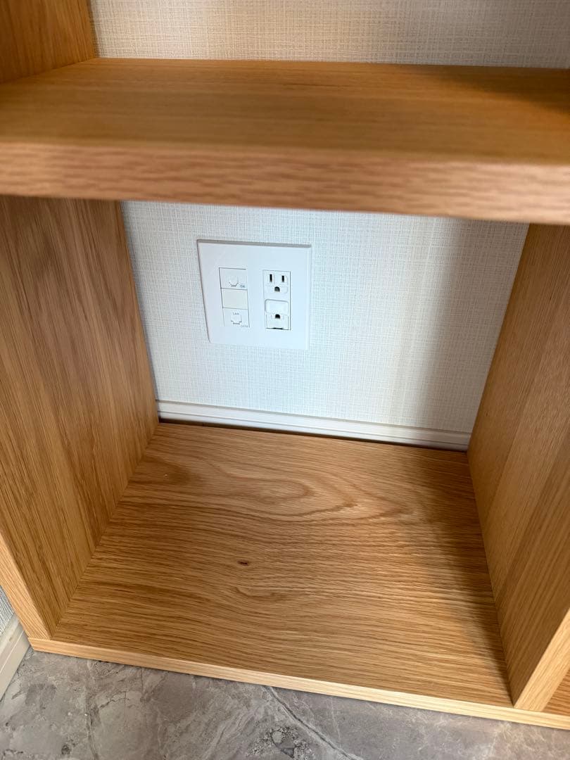 無印良品 スタッキングシェルフ オーク材 2段×2列 (追加スチール2枚)傷なし