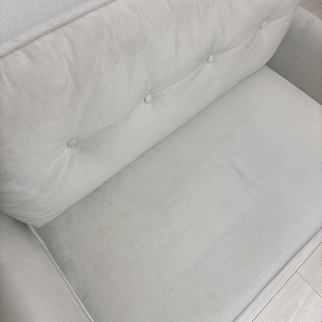 ニトリ　コンパクトソファ　コンパクト　ソファ　ライトグレー　ホワイト　二人掛け