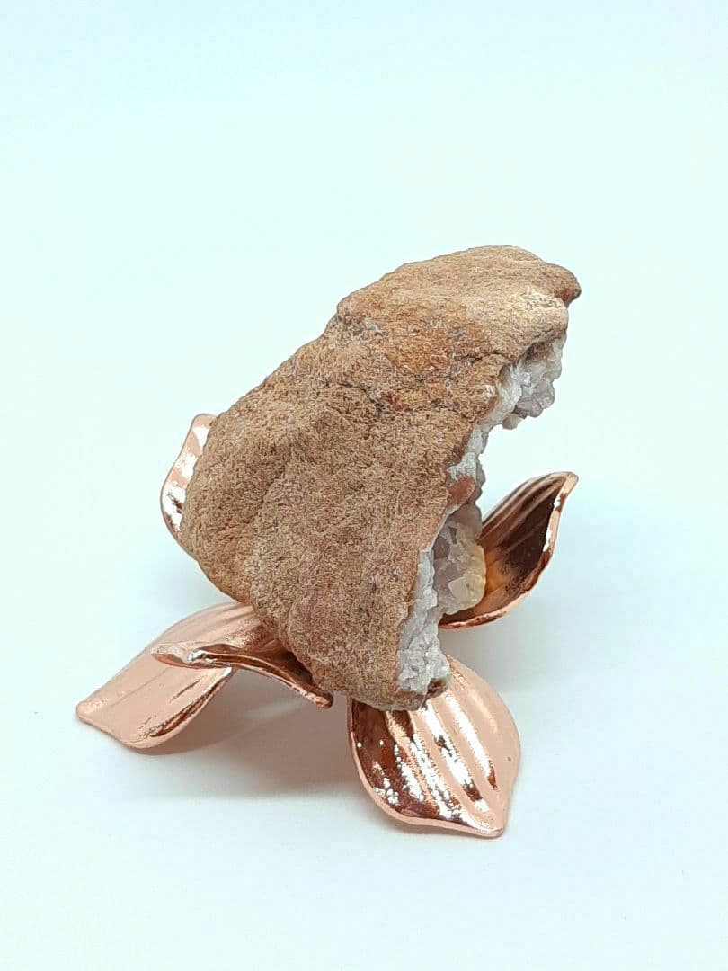 希少石　ピンクアメジスト　ジオード　原石　アルゼンチン産　カルサイト　フラワー