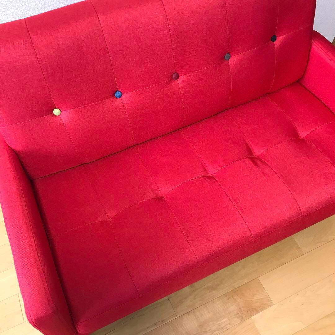2人掛けソファ　赤