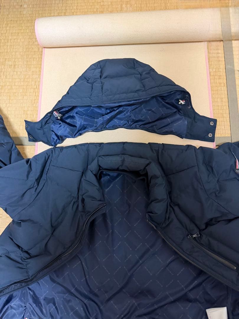 ビームスハート　キルトダウンジャケット　XLサイズ　ネイビー　フード付き