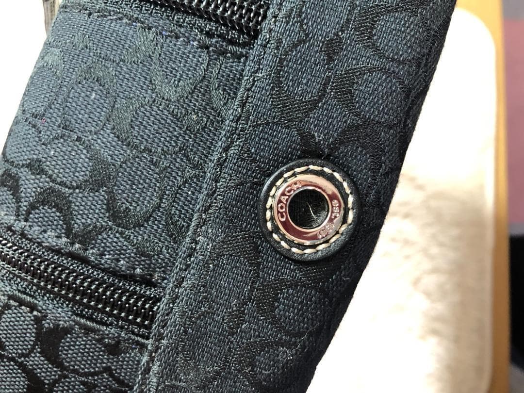 【未使用に近い】COACH　シグネチャー　ウエストバッグ+シューズケースのセット