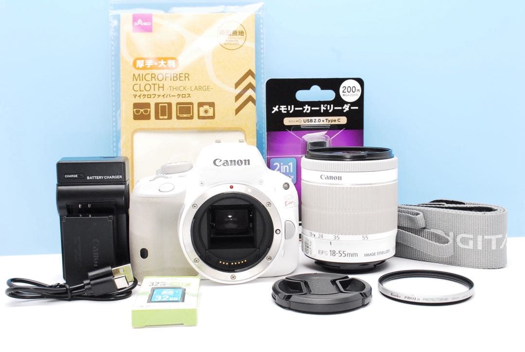 Kiss X7白♥️女性人気◎軽量ボディ×手ブレ補正レンズで撮影快適♪