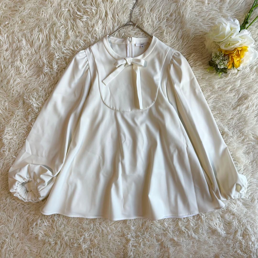 きち⭐︎ヨリ yori セレモニーリボンパフブラウス 長袖 ボウタイ 38