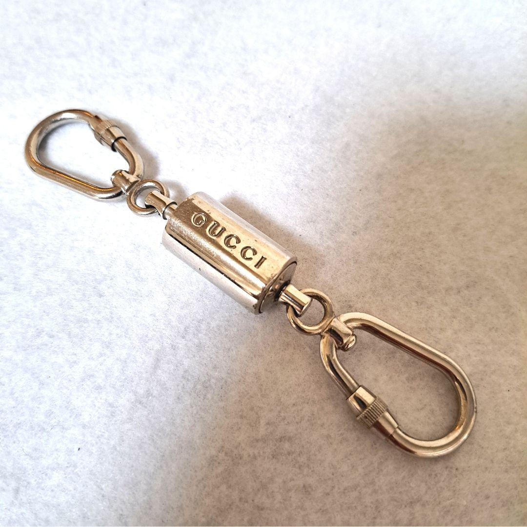 グッチGUCCIカラビナキーホルダー　キーリング　 シルバー金具　ユニセックス