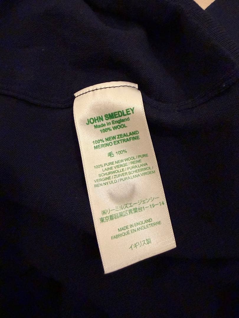 JOHN SMEDLEY 長袖ニットポロ オーバーサイズ ネイビー L