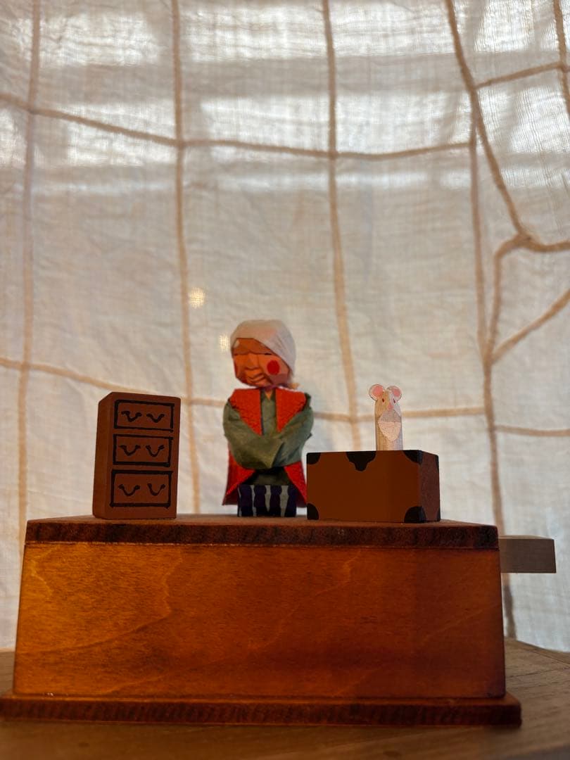 廃絶希少！奈良井宿 藤屋 中西康二作からくり玩具【びっくりねずみ】民芸・郷土玩具