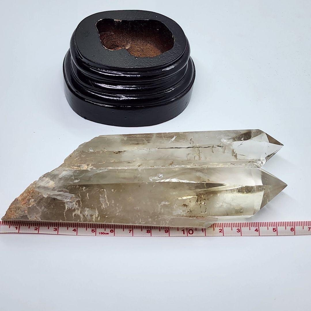 ファントム入りスモーキークォーツ ツインタワー 大型16cm 天然石 原石