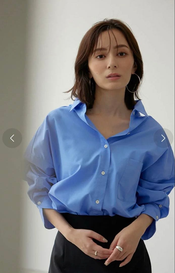 アニュアンスanuansスタンダードシャツブルーFREE