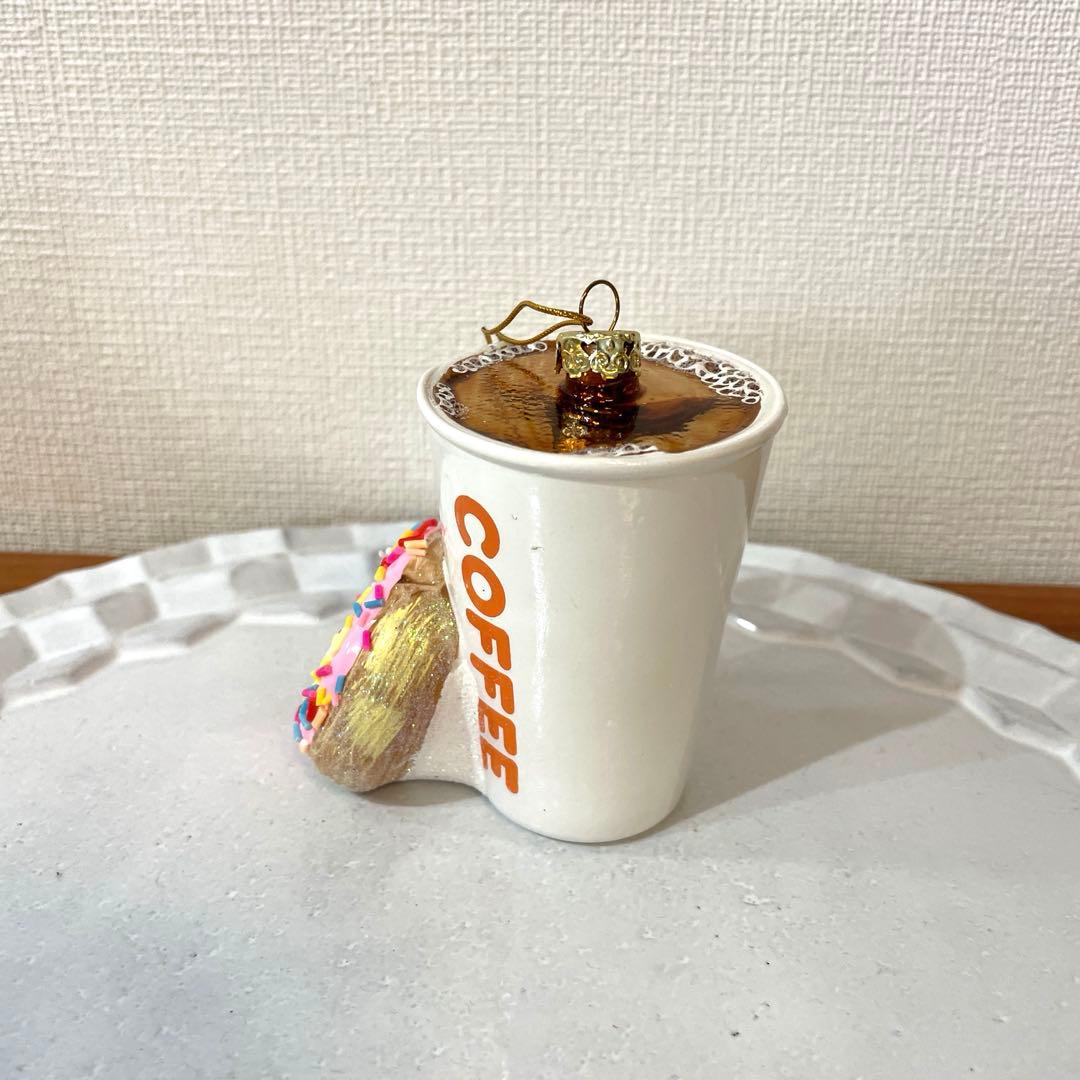 ガラスオーナメント　コーヒー＆ドーナツ　アスティエ・ド・ヴィラット