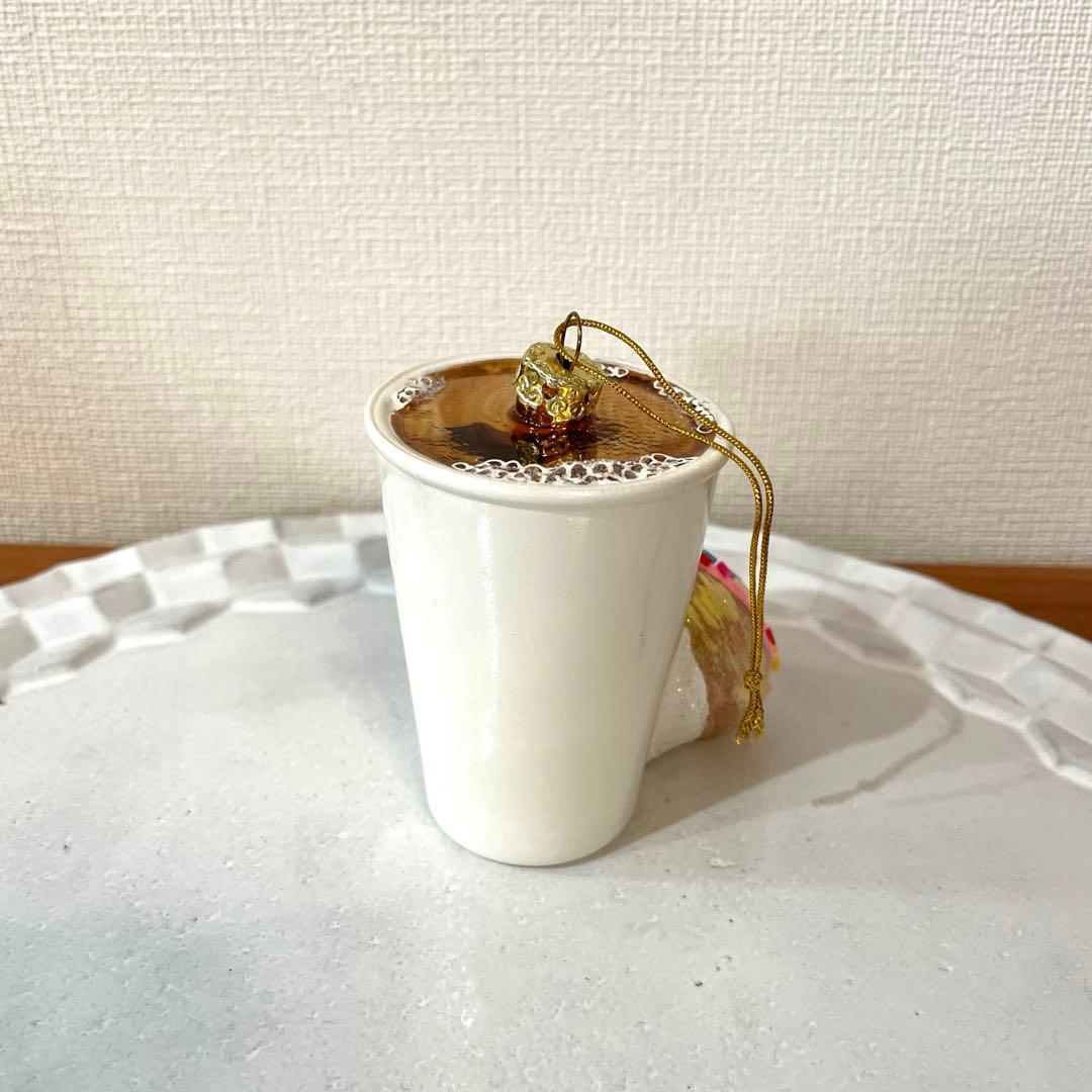 ガラスオーナメント　コーヒー＆ドーナツ　アスティエ・ド・ヴィラット