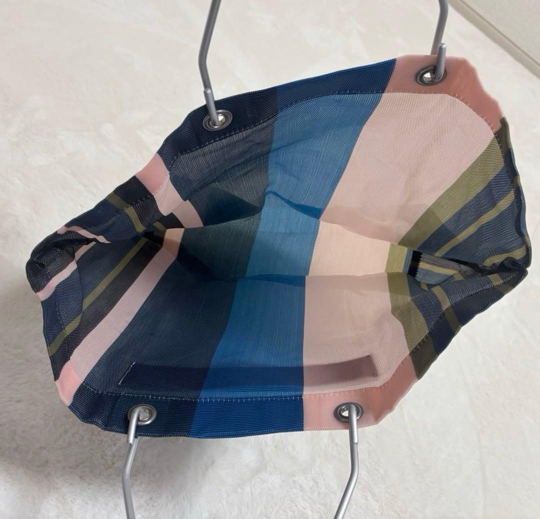 MARNI ストライプ フラワーカフェ エコバッグ メッシュ ハンドル
