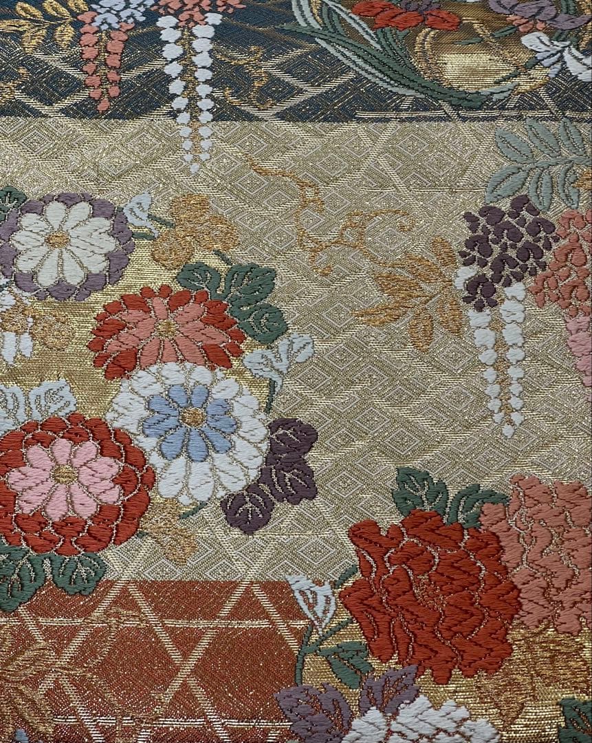 振り袖　フルセット　別誂長襦袢　金彩加工　刺繍入り　たたき染　奥田秀水　　752