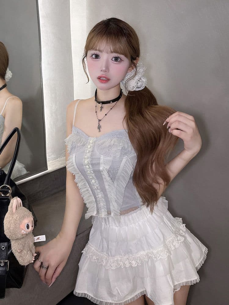 希少レア完売Darichミックスシアーコルセットキャミソール新品未使用未開封