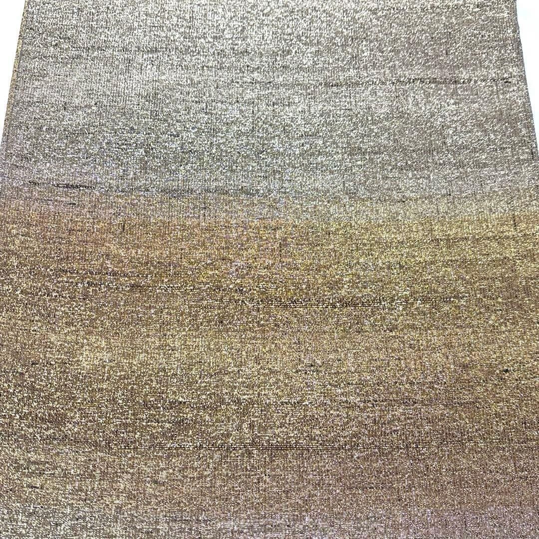 袋帯【桝屋高尾】ねん金綴錦 西陣織 正絹 全通柄 段霞紋 着物帯 金銀糸 共箱付