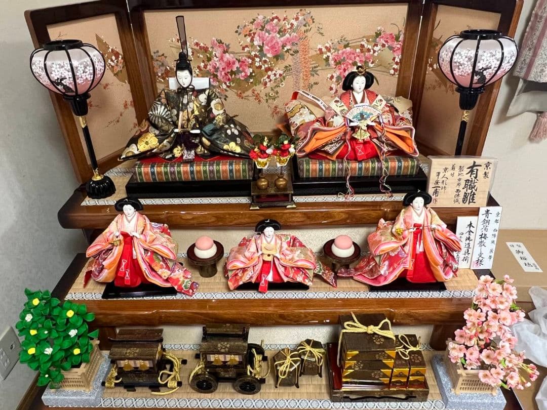 最高級品ひな祭り京都西陣織 3段雛人形セット