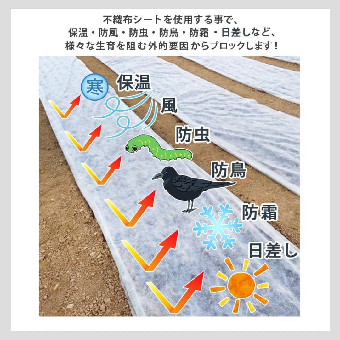 農業用シート 育苗 栽培 園芸用 (パオシート170 白 95cm×200m