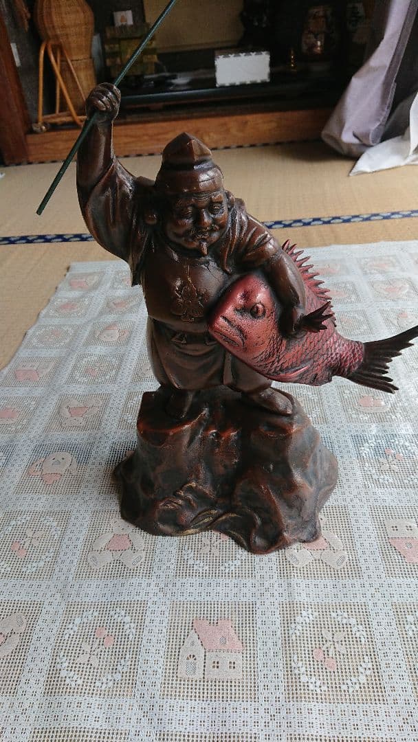 恵比寿様 金属製和風置物