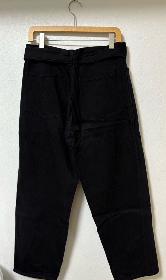COMOLI 25ss デニムベルテッドパンツ black サイズ3