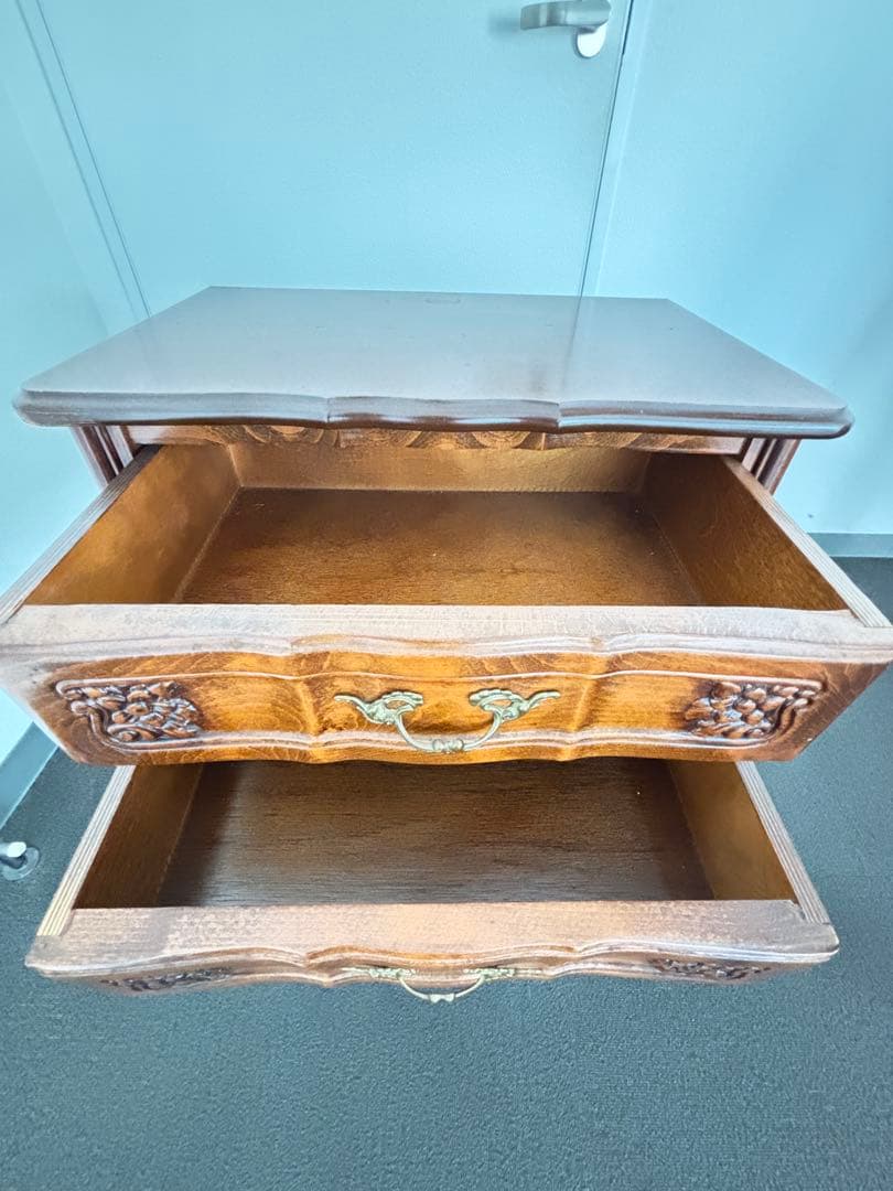 木製2段引き出しラック アンティーク調家具 チェスト クラウディオ サオンチ