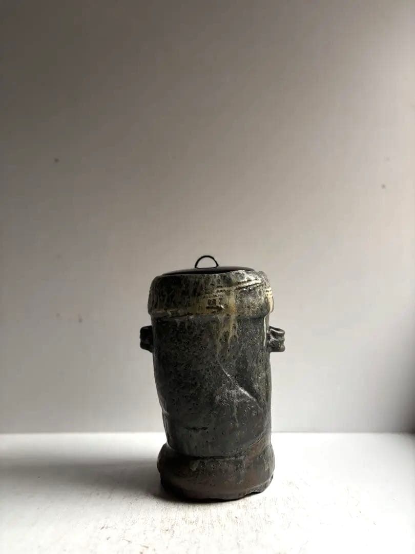 609 田中佐次郎 山瀬窯 水指 水差し 唐津焼 茶道 茶道具 未使用 希少