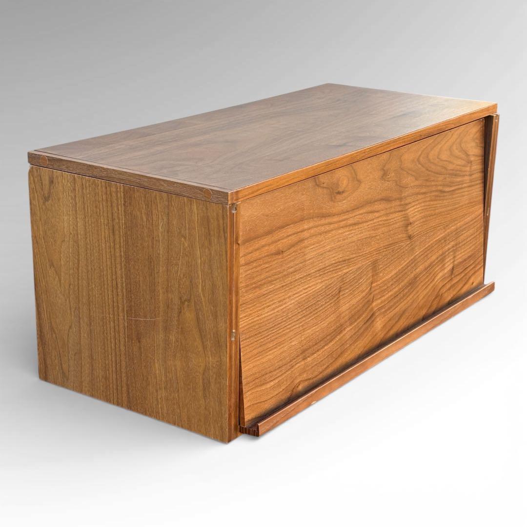 【週末セール】無印良品 ユニットシェルフ用 ボックス フラップ扉 ウォールナット