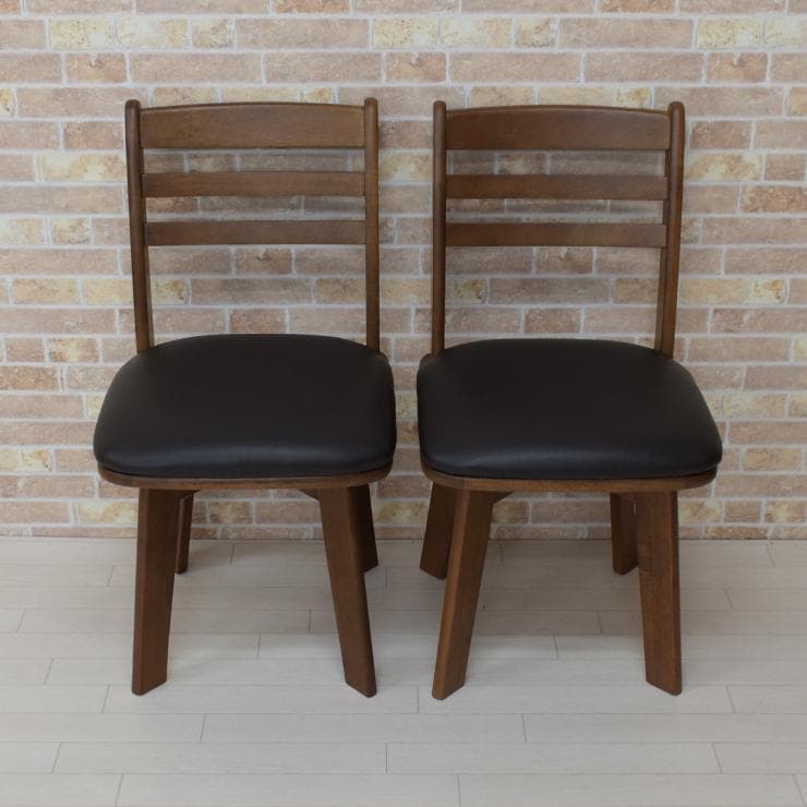 TR DC WH 6脚　回転式ダイニングチェア　ブラウン＊ブラック