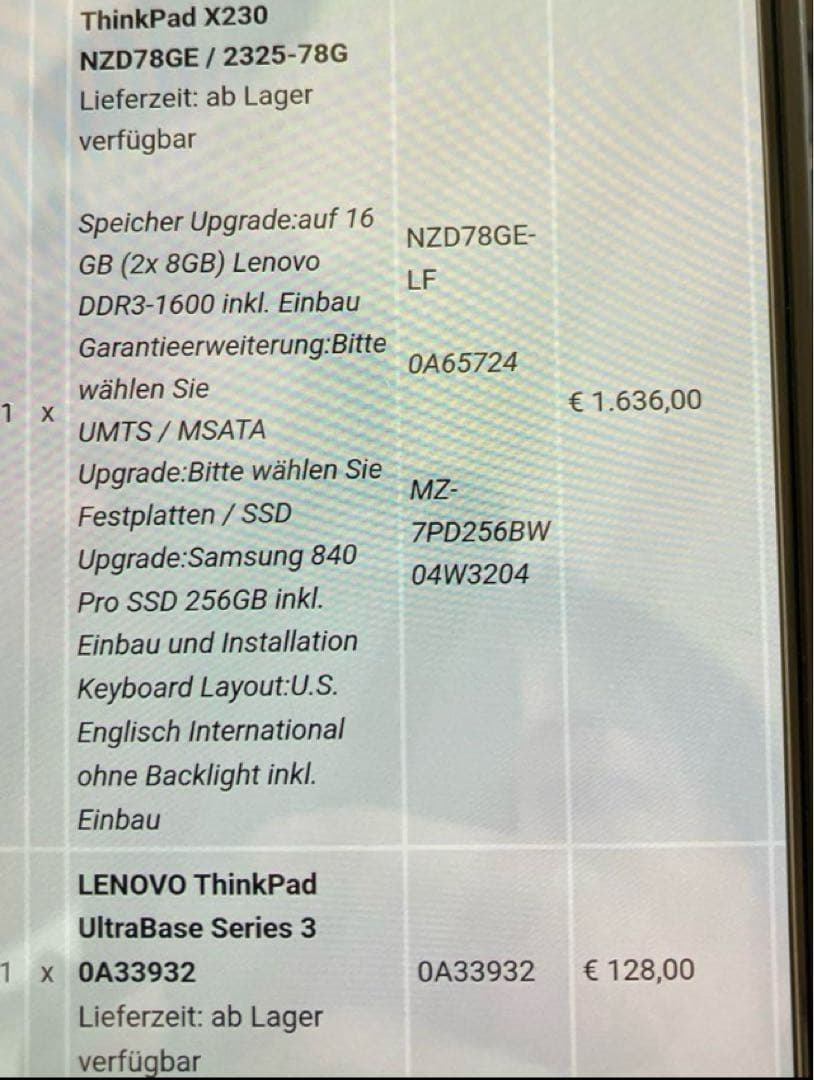 内蔵型SSD Lenovo ThinkPad X230 RAM16GB SSD256GB