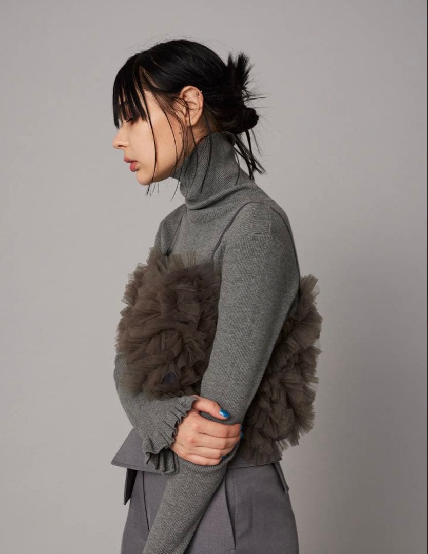 【HeRIN.CYE】チュールキャミソール/GRY