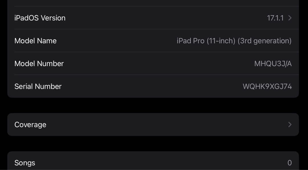 iPad Pro(第三世代) 11インチ WiFi 256GB MHQU3J/A