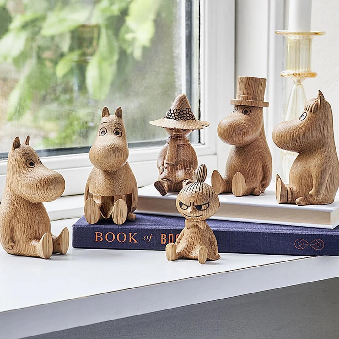 【国内流通少】北欧 デンマーク製 ムーミン 木製フィギュア オーク無垢