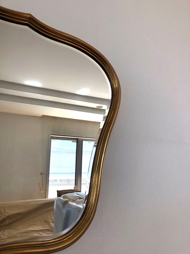 ス*イ様 ベルギー製 ビンテージ ウォールミラー ゴールド 金彩 レリーフ 壁掛