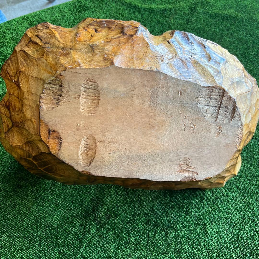 ヴィンテージ木製　バスケット　天然木　木彫り　木籠　オブジェ　インテリア