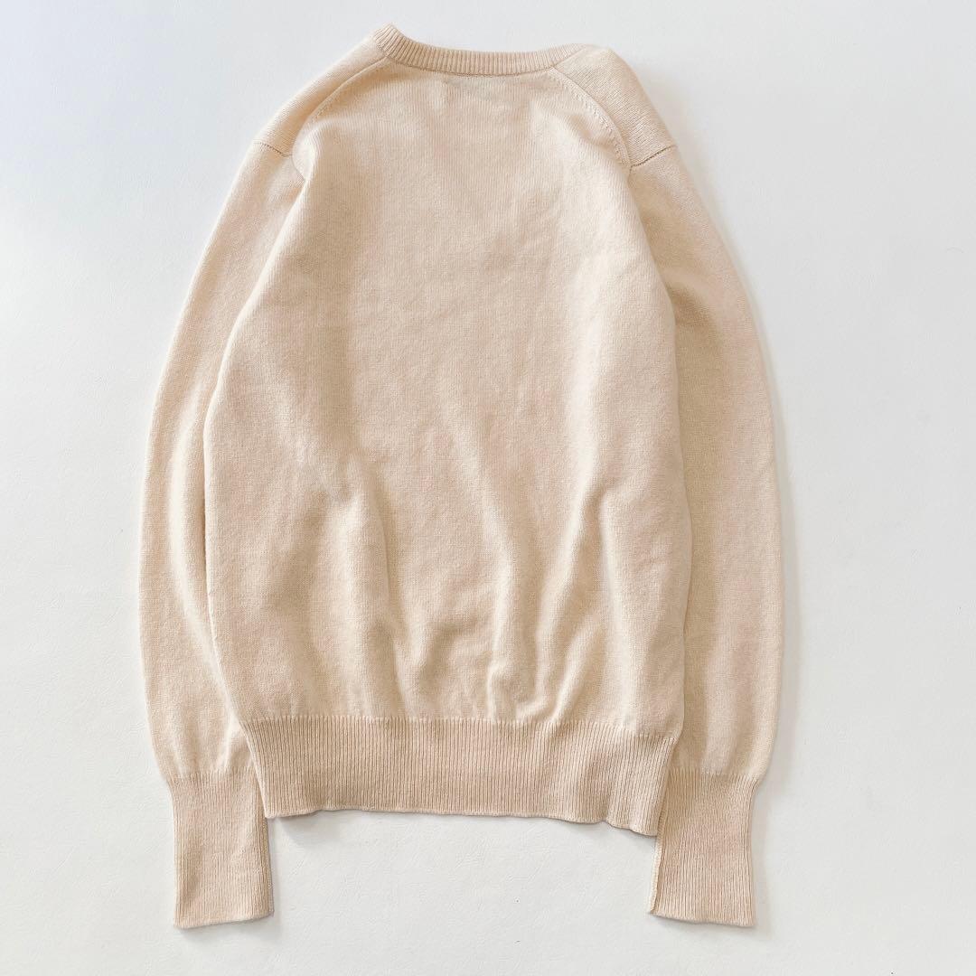 美品 希少 80's カシミヤ100% アイボリー VネックBallantyne