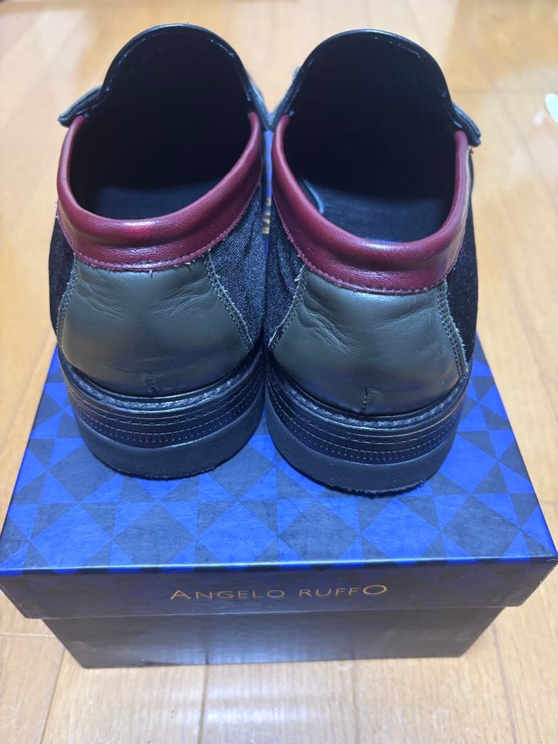 【箱, 袋, タグ付属】ANGELO RUFFO ベルベット ローファー