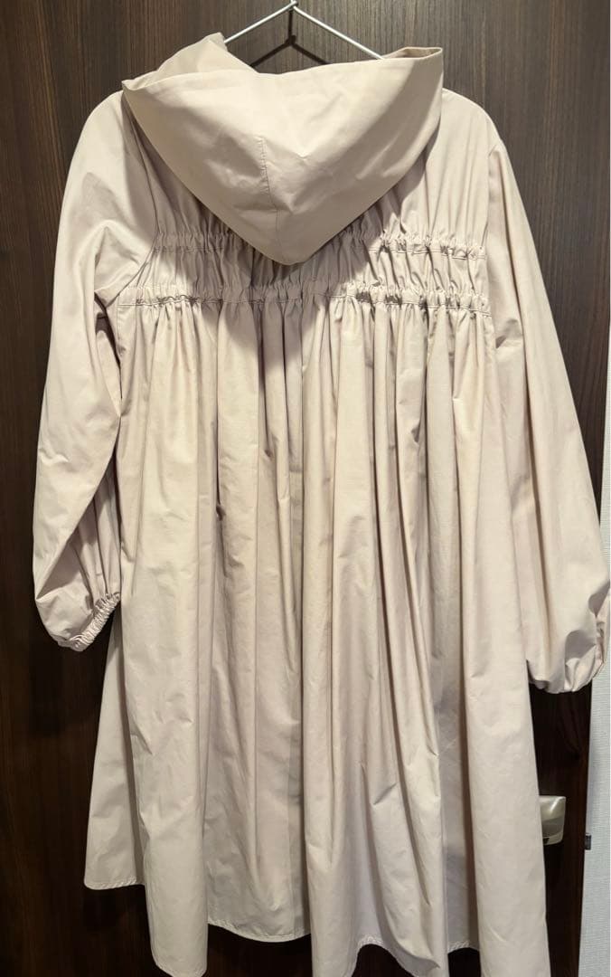 yori ビッグリボン　撥水　ロングパーカー　ベージュ　タグ付き　レインコート