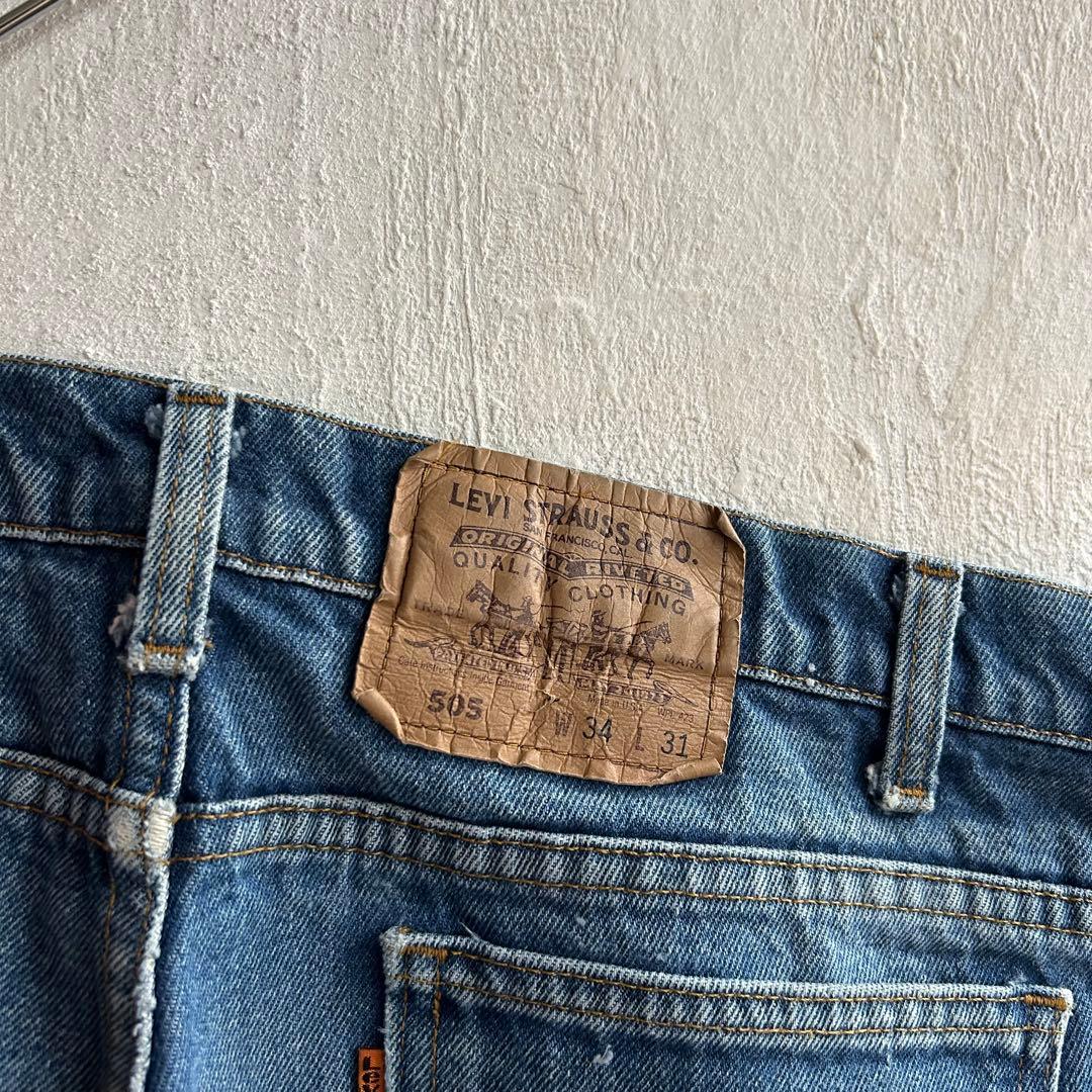 90S USA製 LEVI'S 505 オレンジタブ デニムパンツ 34 ヒゲ