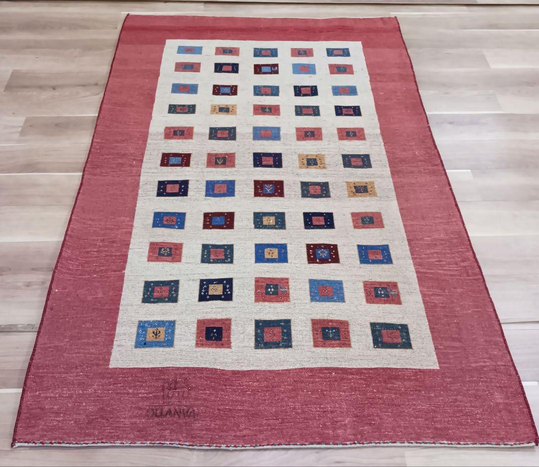 Y2953 ゾランヴァリギャッベ ウール100% 手織 ラグ 大判